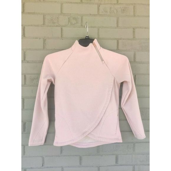 athleta girl cozy karma asymmetrical pullover zippered mock neck sweatshirt L/12 - Picture 1 of 6